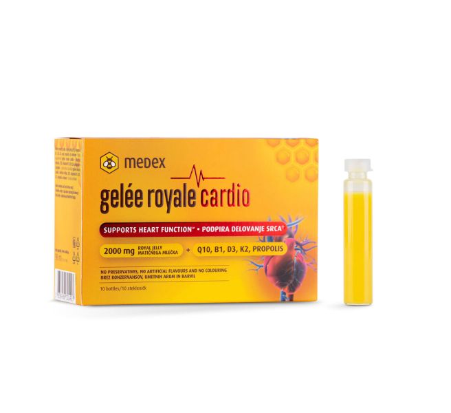 Medex Gelée royale cardio matični mleček raztopina, 10 stekleničk po 9 ml