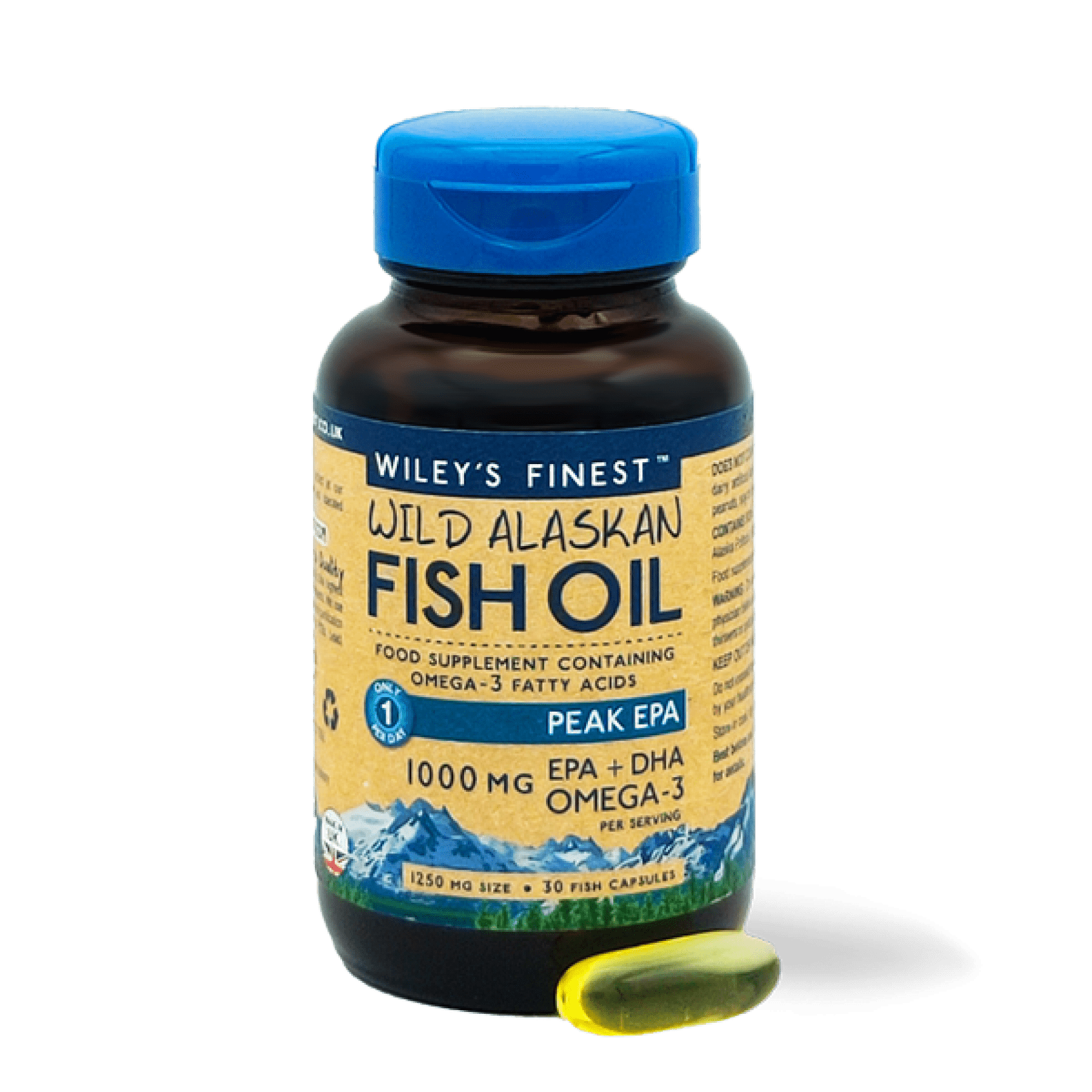 Wiley’s Finest Wild Alaskan Fish Oil Peak EPA kapsule, 30 kapsul