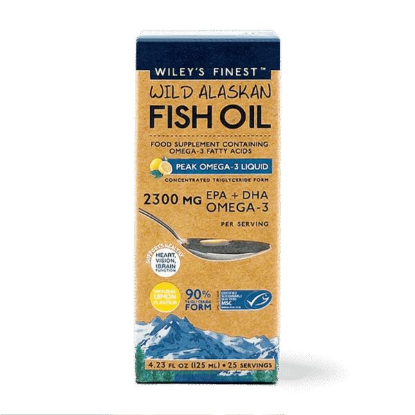 Wiley’s Finest Wild Alaskan Fish Oil Peak Omega 3 tekočina, 125 ml