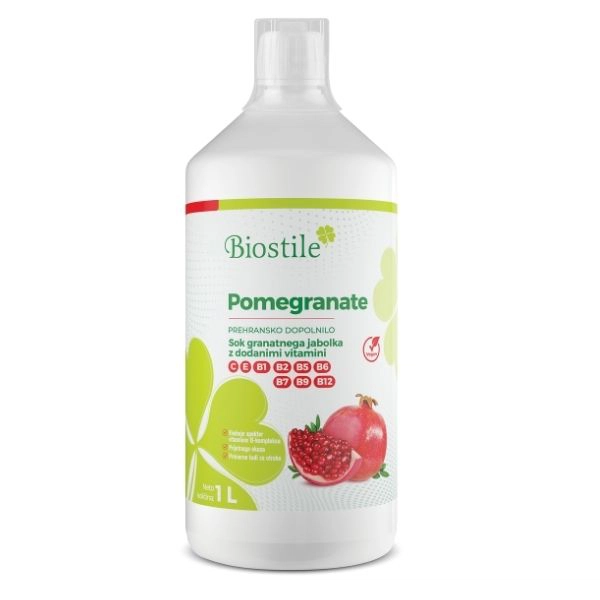 Biostile Pomegranate sok granatnega jabolka z vitamini, 1 l