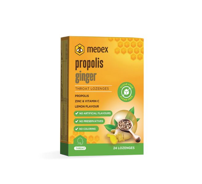 Medex Propolis Ginger medene pastile za grlo, 24 pastil