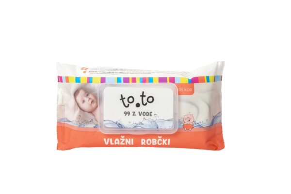 to.to vlažni robčki z 99 % vode z zapiralom, 48 kos