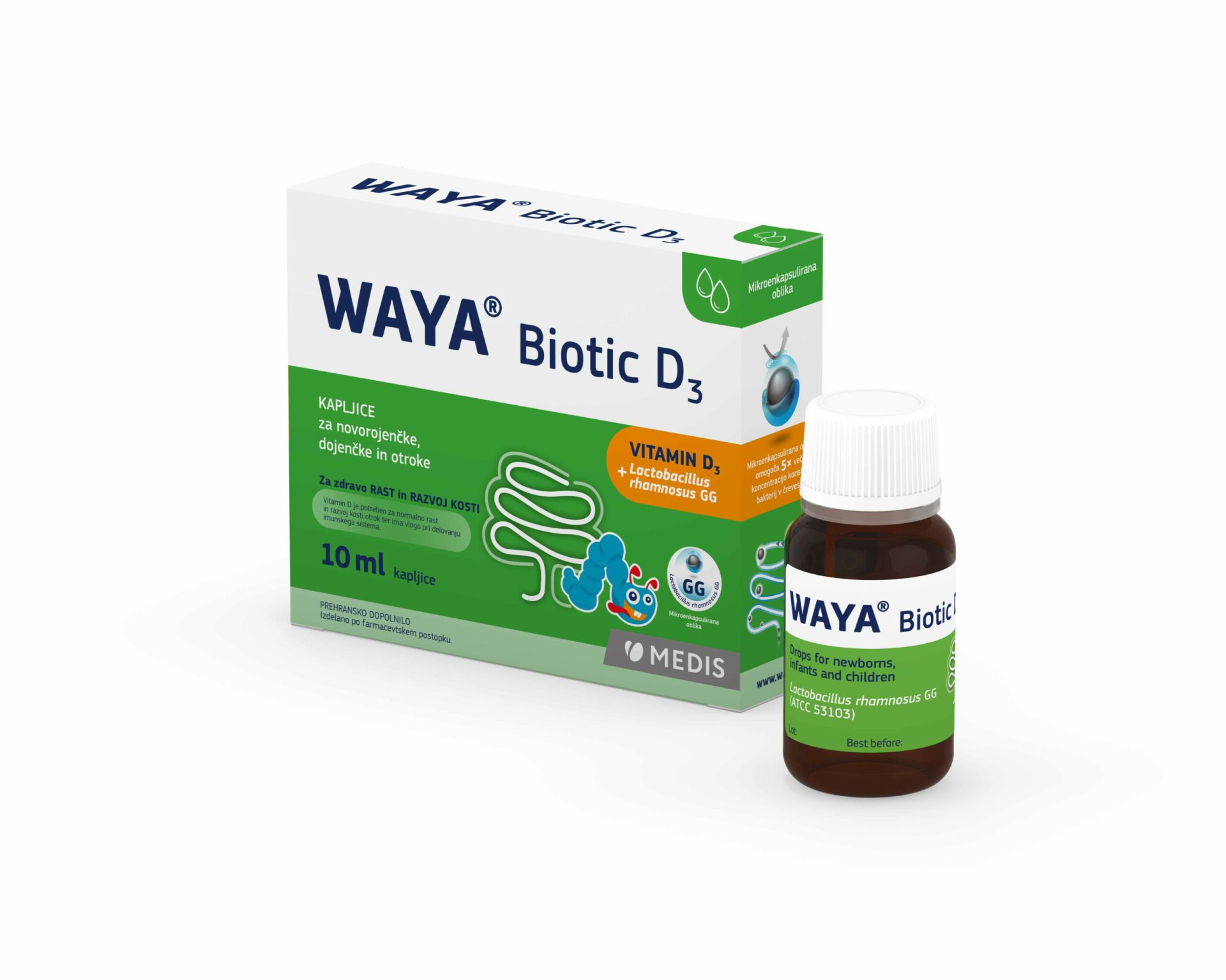 WAYA Biotic D3 kapljice za novorojenčke, dojenčke in otroke, 10 ml