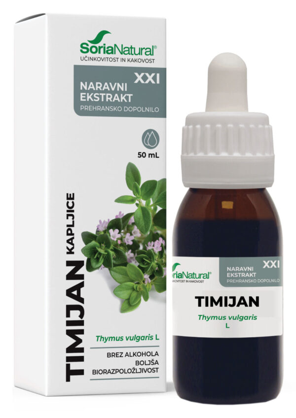 Soria Natural Timijan brezalkoholne kapljice XXI, 50 ml