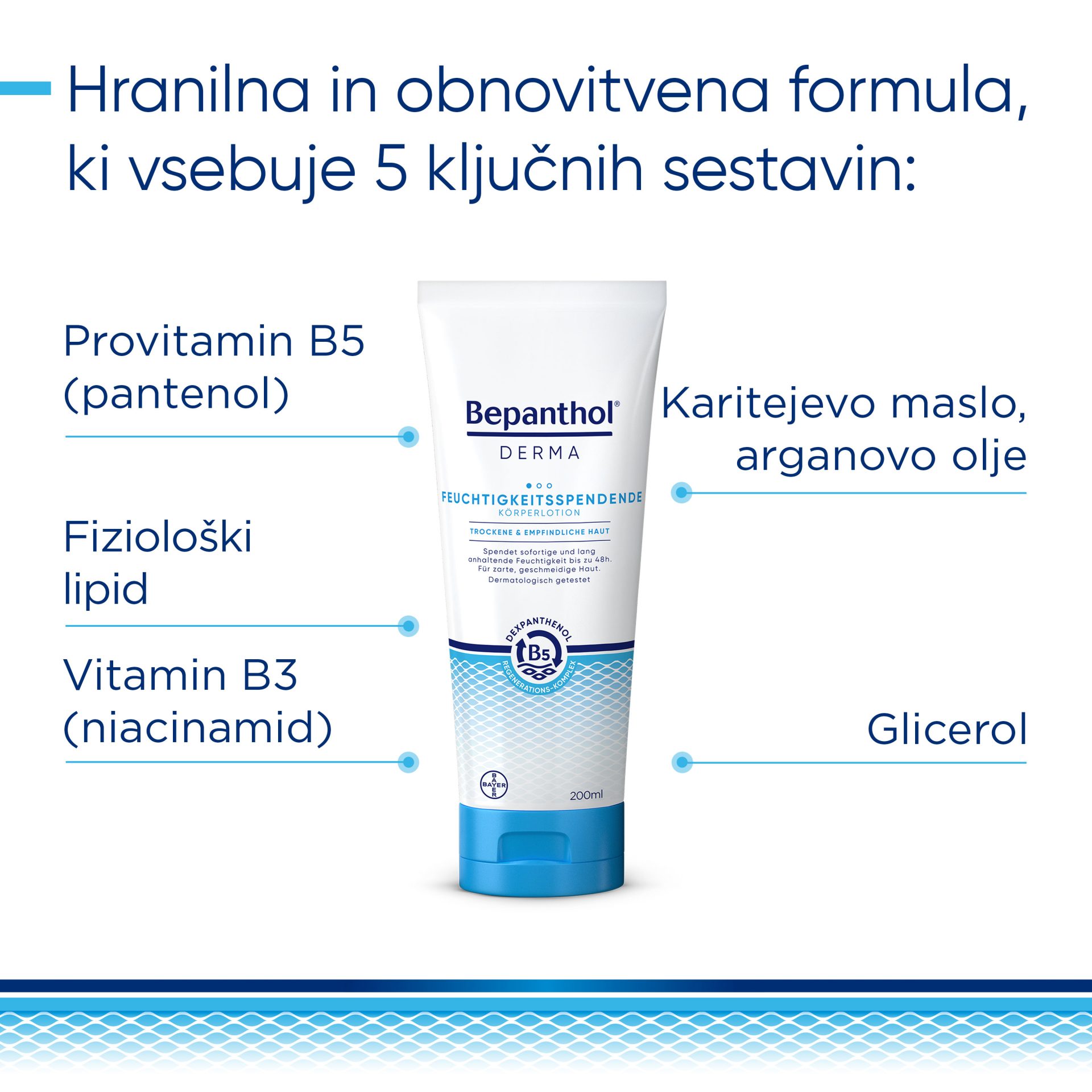 Bepanthol Derma vlažilni losjon za telo, 200 ml