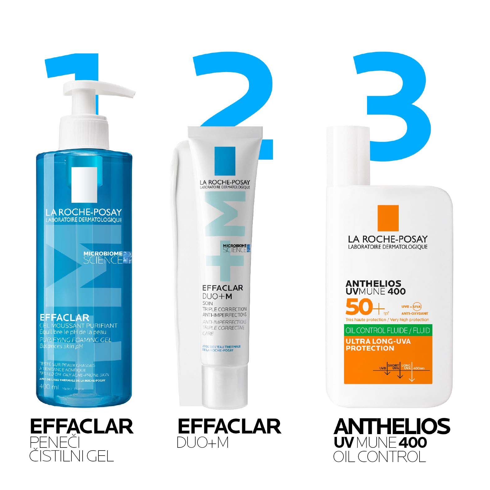 LRP Effaclar (+) M Peneči gel za čiščenje kože nagnjene k aknam – refill, 400 ml