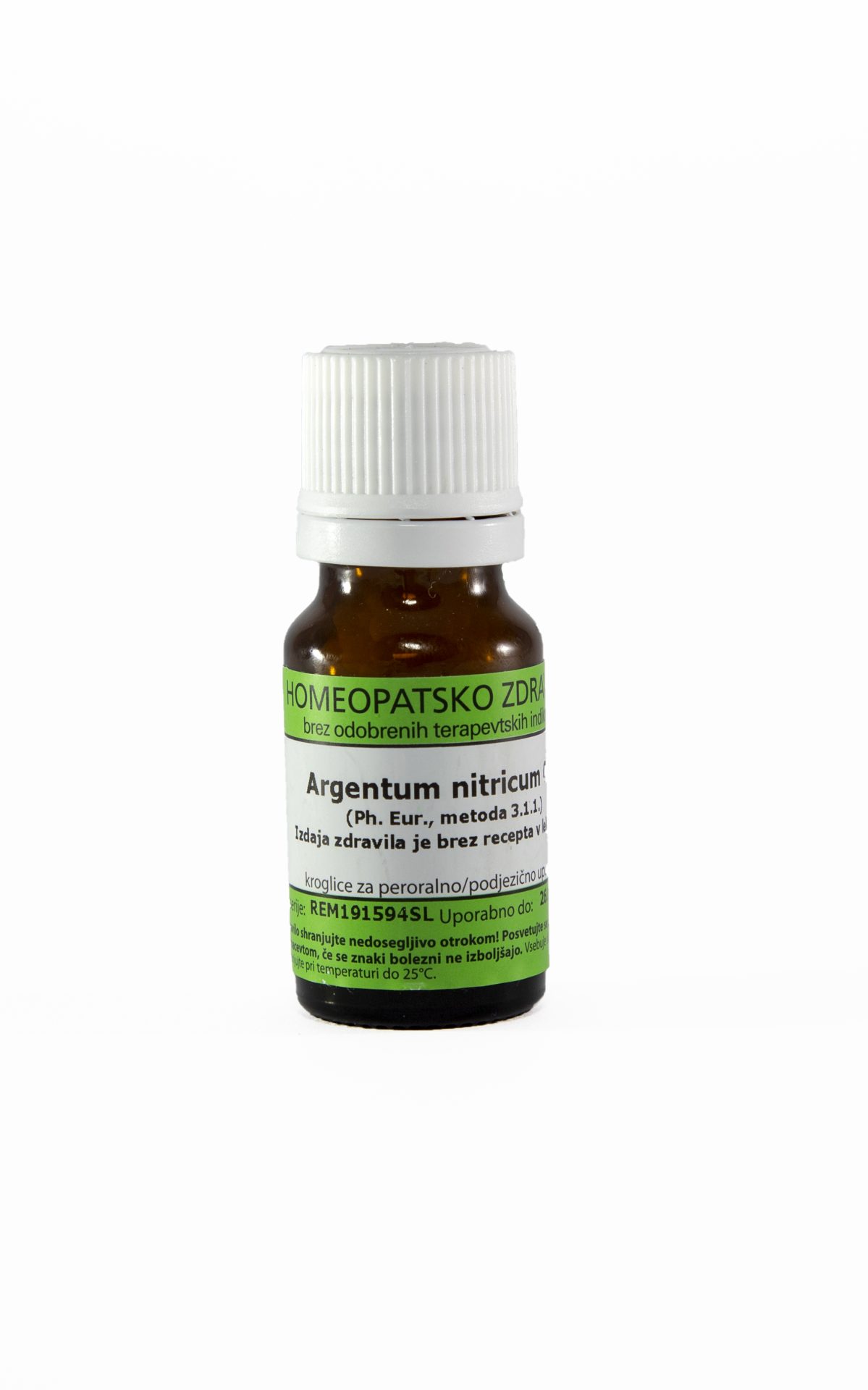 Argentum nitricum C200 homeopatske kroglice, 1 g
