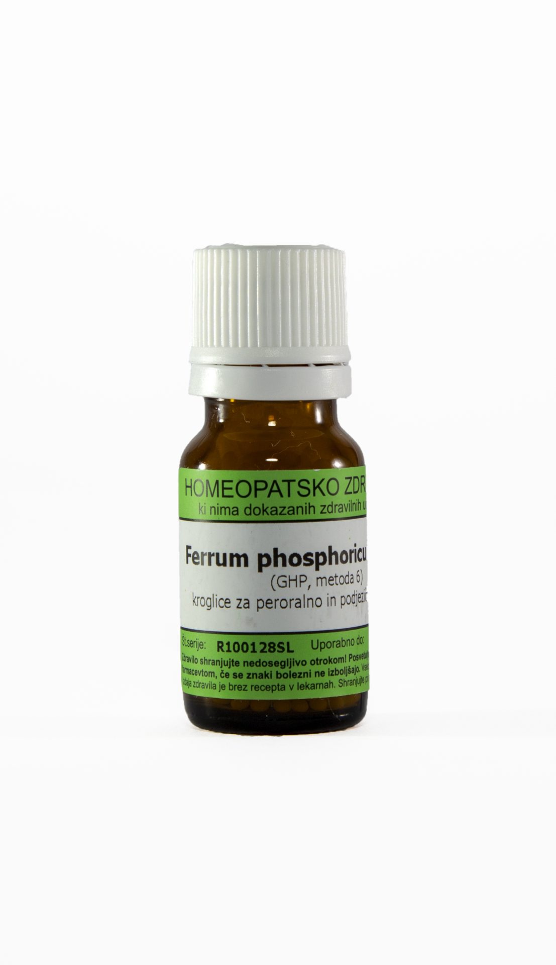Ferrum phosphoricum C15 homeopatske kroglice, 1 g