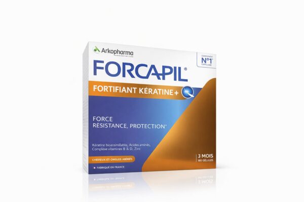 Forcapil Kératine+ za poškodovane lase in krhke nohte kapsule, 3 x 60 kapsul