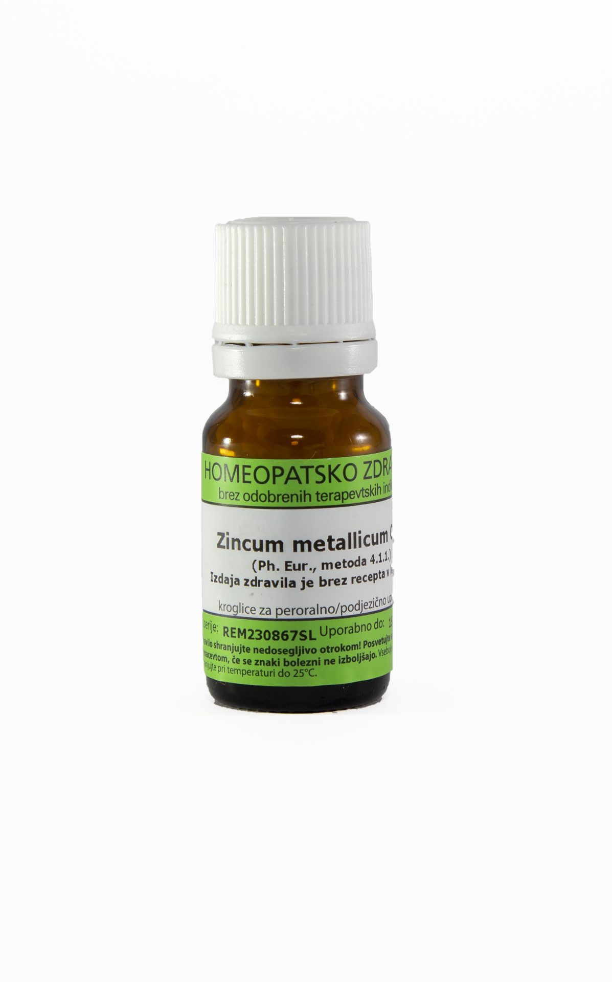 Zincum metallicum homeopatske kroglice C200, 1 g
