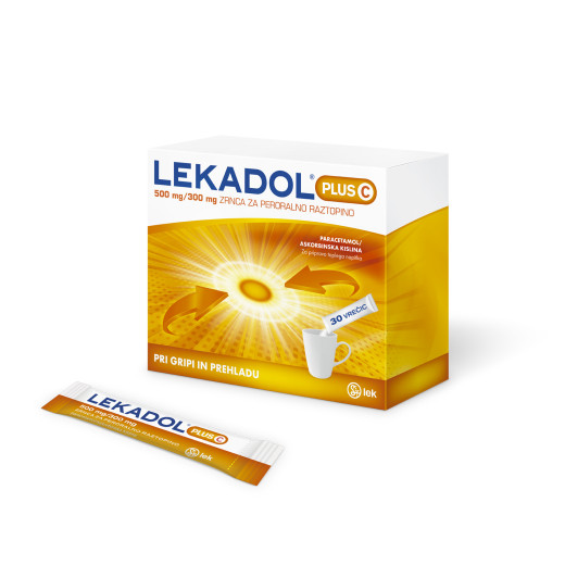 Lekadol Plus C 500 mg/300 mg, 30 vrečk