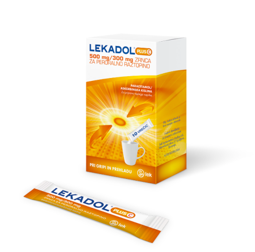 Lekadol Plus C 500 mg/300 mg, 10 vrečk