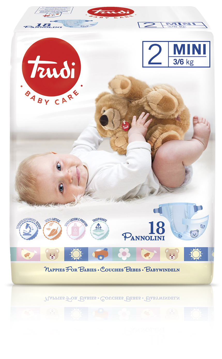 Trudi Baby Care plenice Mini (3-6 kg), 18 plenic