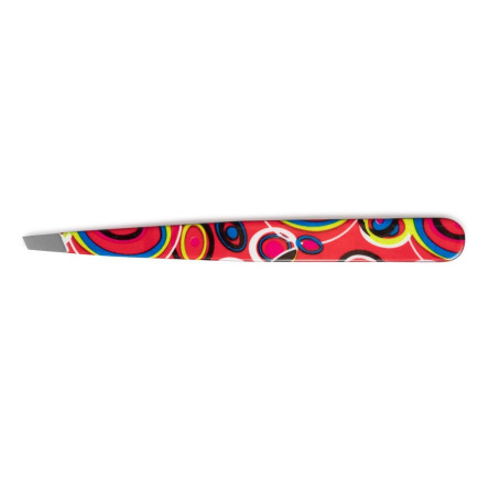 Nippes pinceta s poševno konico, pisana, nerjaveče jeklo (327E) 9,5 cm