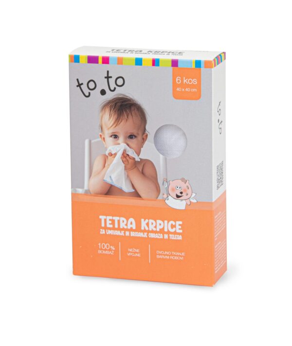 to.to bombažne tetra krpice za umivanje, 6 kos