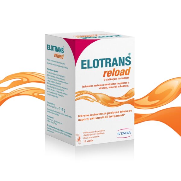 Elotrans Reload – izotonična mešanica elektrolitov, 15 vrečic