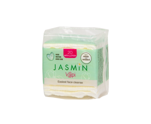Jasmin Vajpi Make up 2v1 bombažne blazinice z losjonom iz argana in vitamina E, 20 blazinic