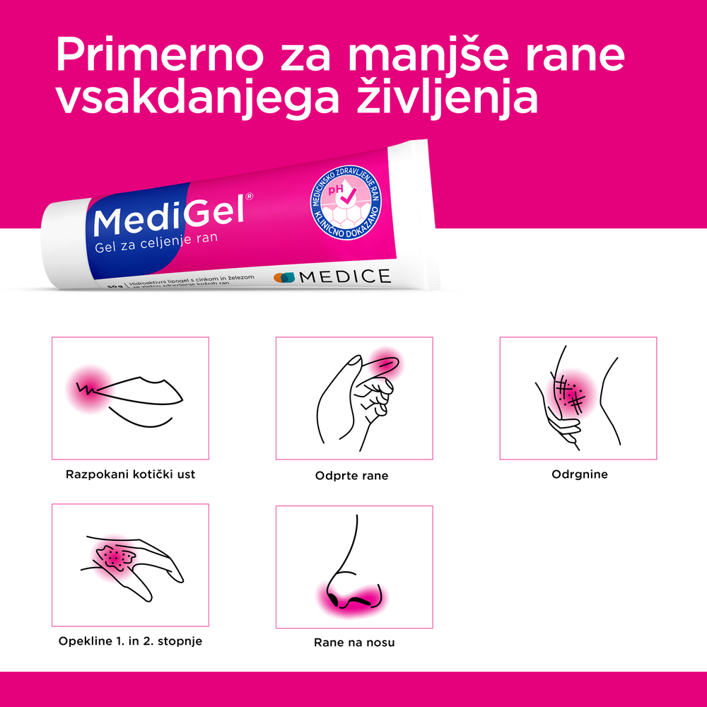 MediGel gel za celjenje ran, 50 g