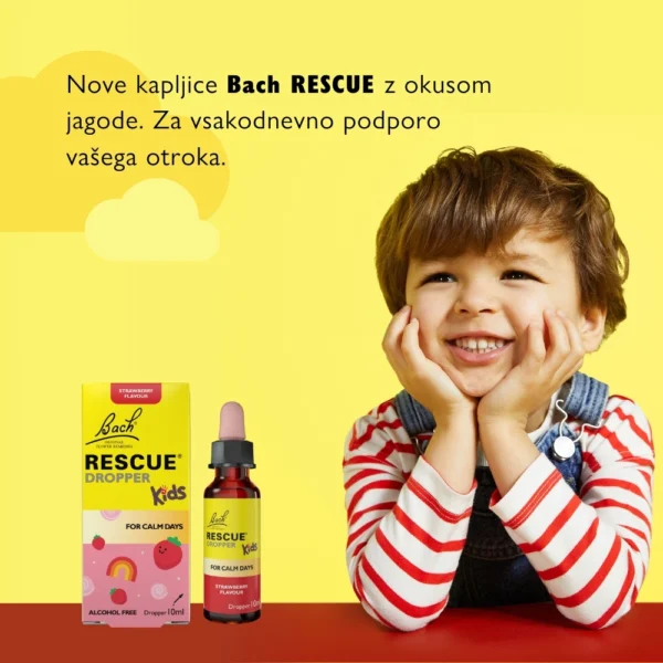 Bach Rescue Kids kapljice za otroke – okus jagoda, 10 ml
