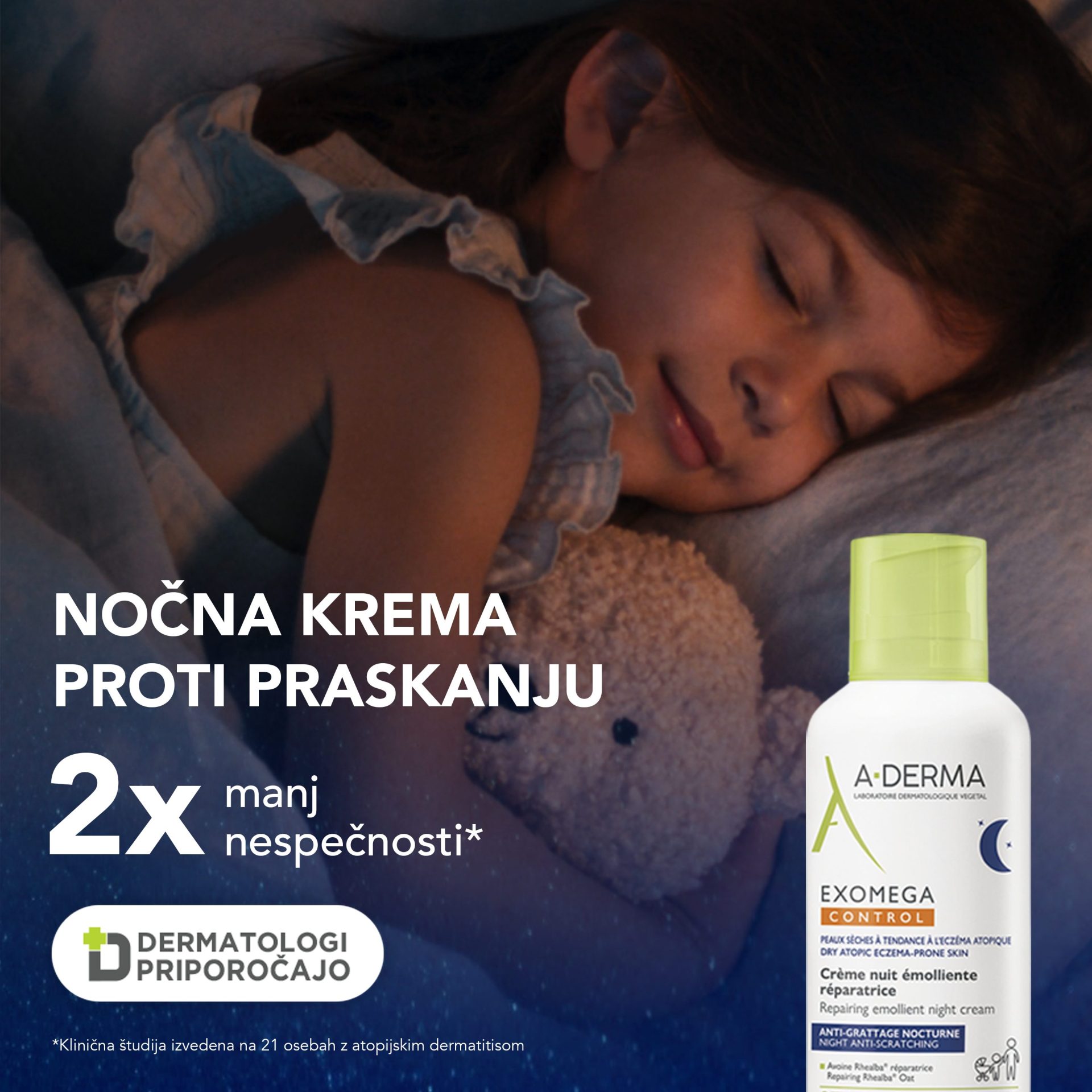 A-Derma Exomega Control obnavljajoča emolientna nočna krema, 400 ml