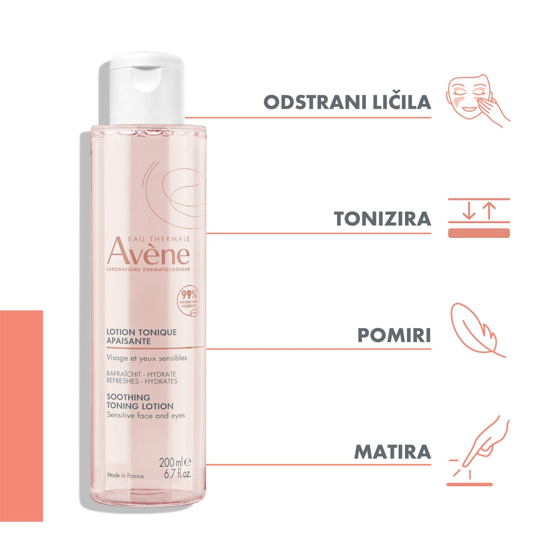 Avène Pomirjujoči tonizirajoči losjon, 200 ml
