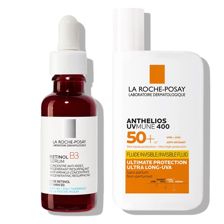 LRP anti-age protokol z retinolom proti izrazitim gubam in neenakomernemu tenu (nega in zaščita pred soncem) – serum in fluid ZF50+ (30 ml + 50 ml)