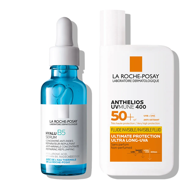 LRP anti-age protokol s hialuronsko kislino za obnovo in polnost kože (nega in zaščita pred soncem) – serum in fluid ZF50+ (30 ml + 50 ml)