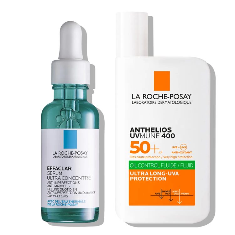 LRP protokol za nadzor mastnega sijaja in proti nepravilnostim (nega in zaščita pred soncem) – serum in fluid ZF50+ (30 ml + 50 ml)