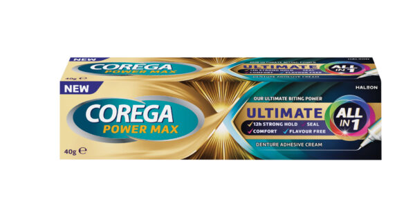 Corega Ultimate All in One pričvrstilna krema za zobne proteze, 40 g