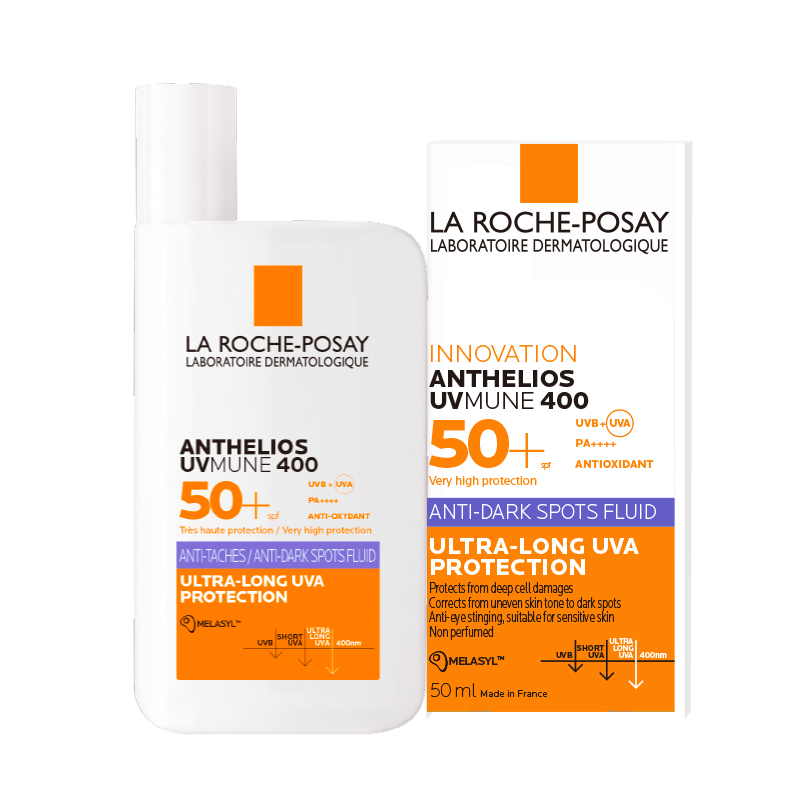 LRP Anthelios UVMune 400 Fluid za zaščito pred soncem proti temnim madežem ZF50+, 50 ml