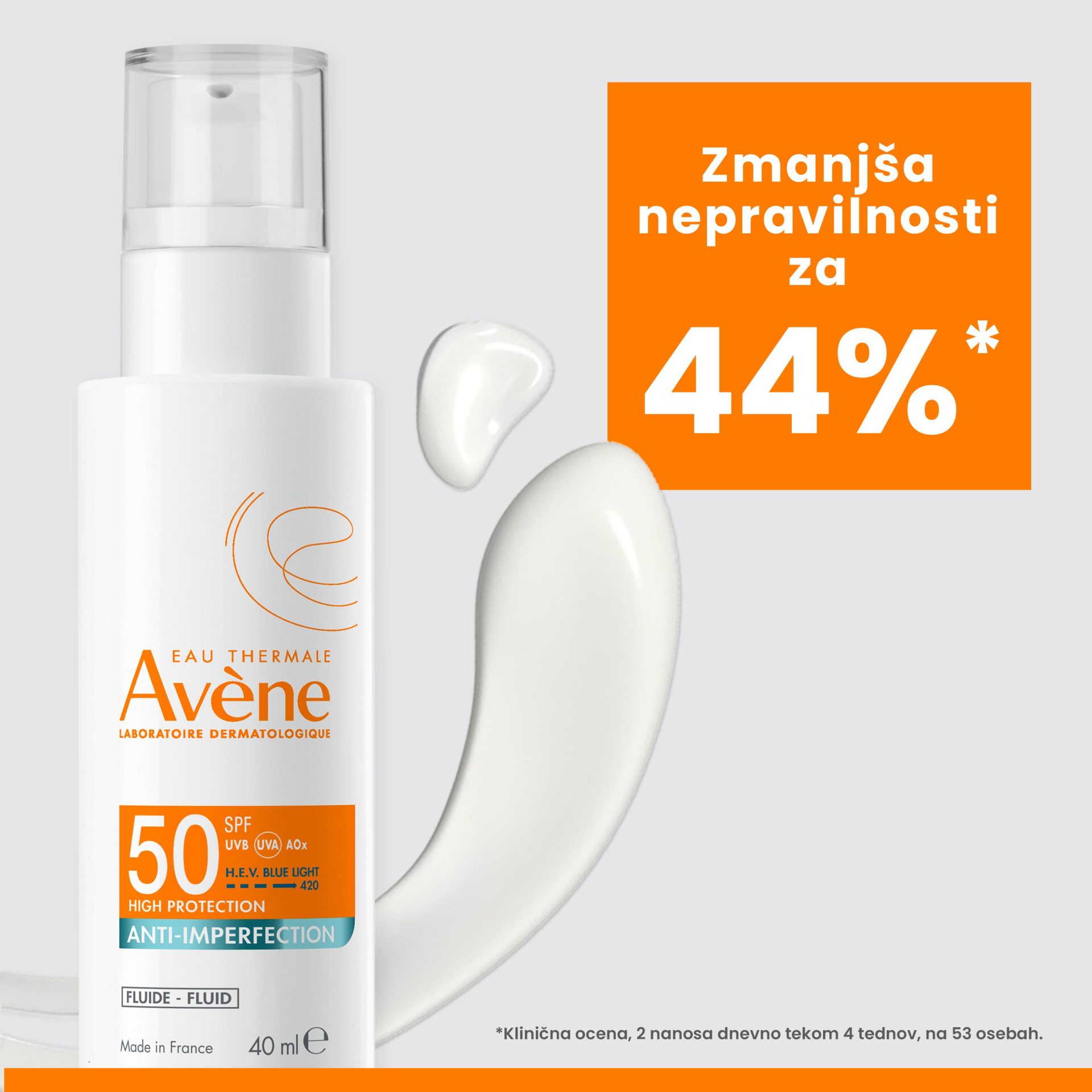 Avène visoka zaščita Anti-imperfection fluid ZF50, 40 ml