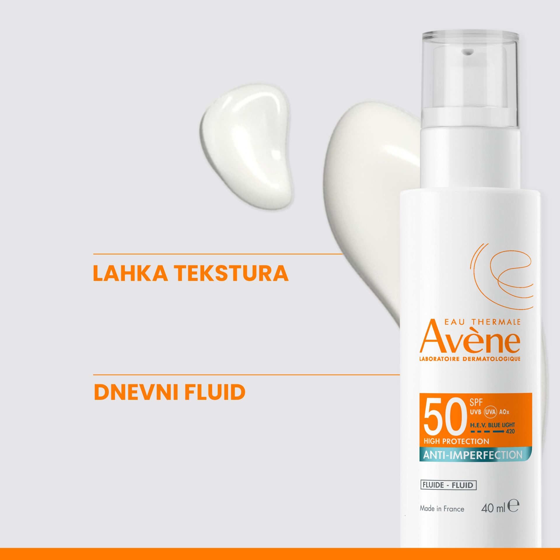 Avène visoka zaščita Anti-imperfection fluid ZF50, 40 ml