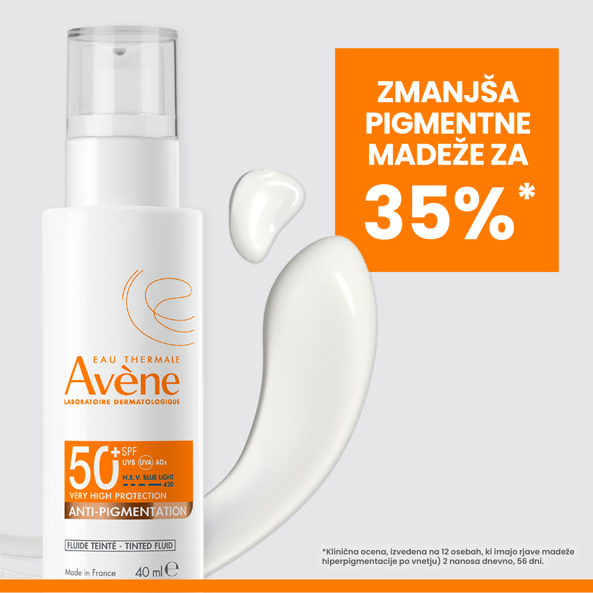 Avène Sun zelo visoka zaščita pred soncem anti-pigmentation obarvani fluid ZF50+, 40 ml