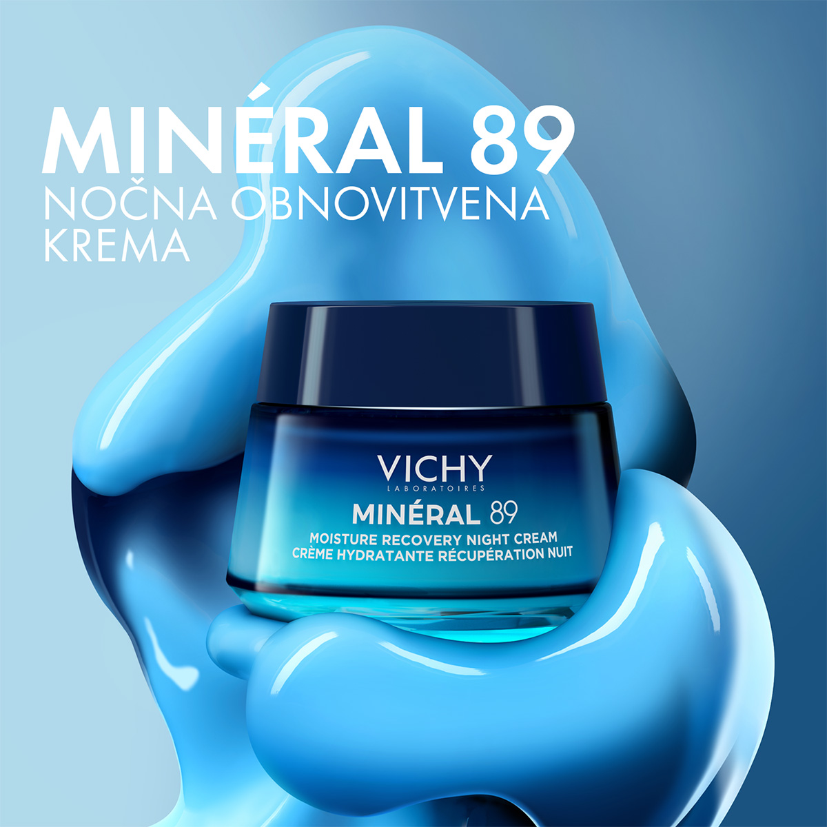 Vichy Mineral 89 nočna krema za povrnitev vlage kože, 50 ml