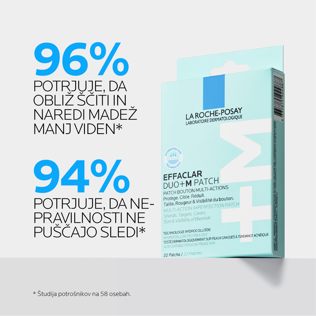 LRP Effaclar Duo+M večnamenski obliži proti nepravilnostim, 22 obližev