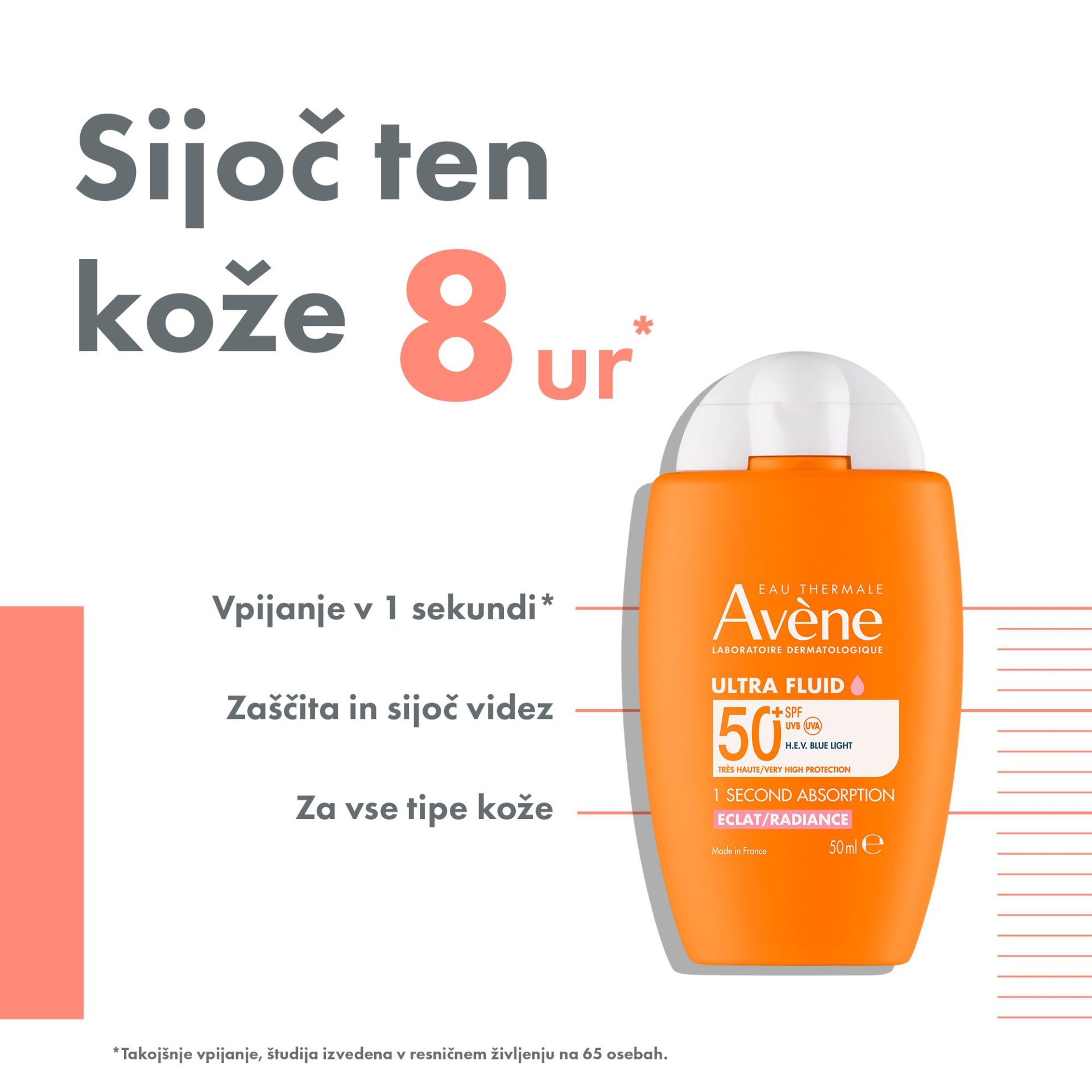 Avène Sun zelo visoka zaščita pred soncem ultra fluid radiance ZF50+, 50 ml