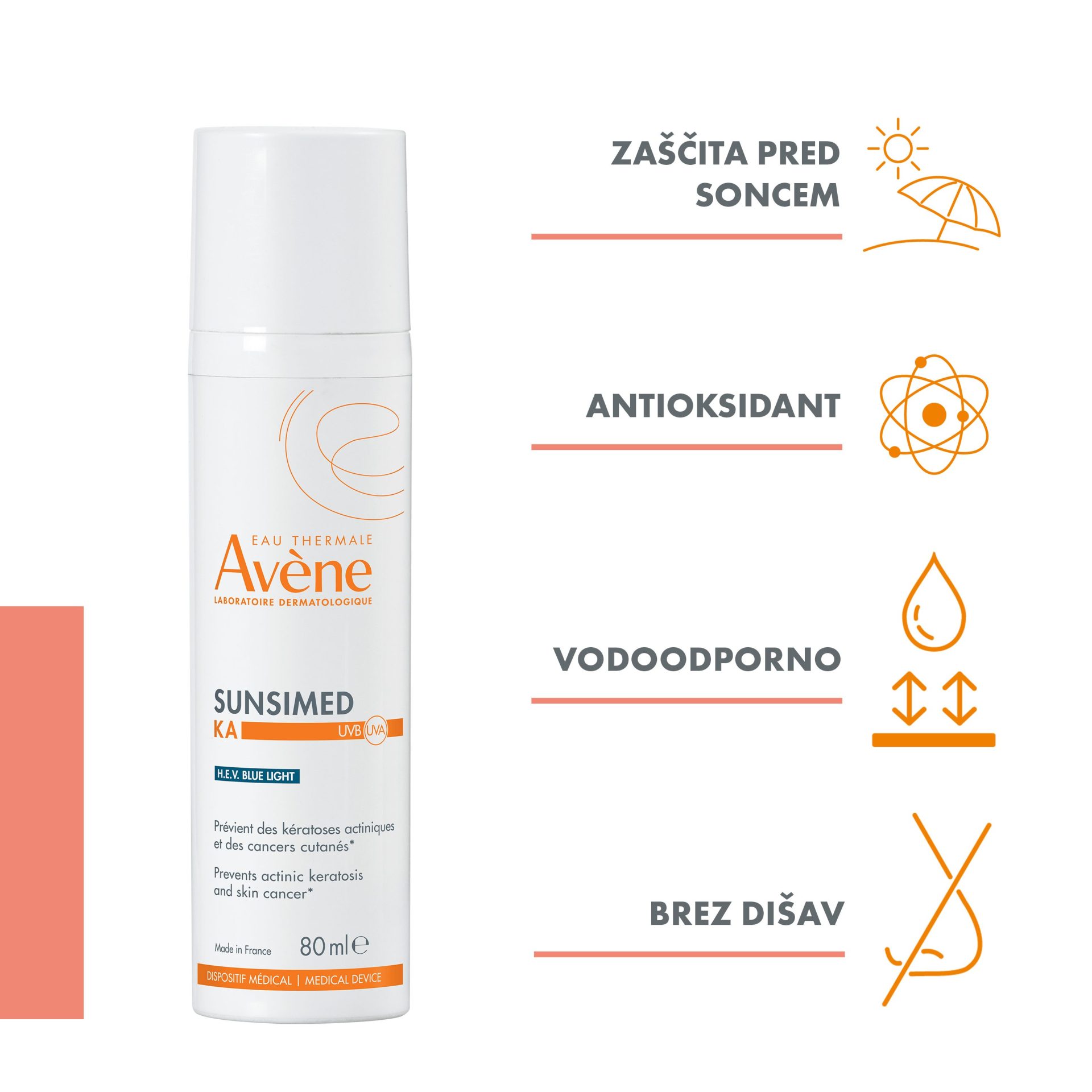 Avène SunsiMed KA medicinska zaščita pred soncem ZF50+, 80 ml