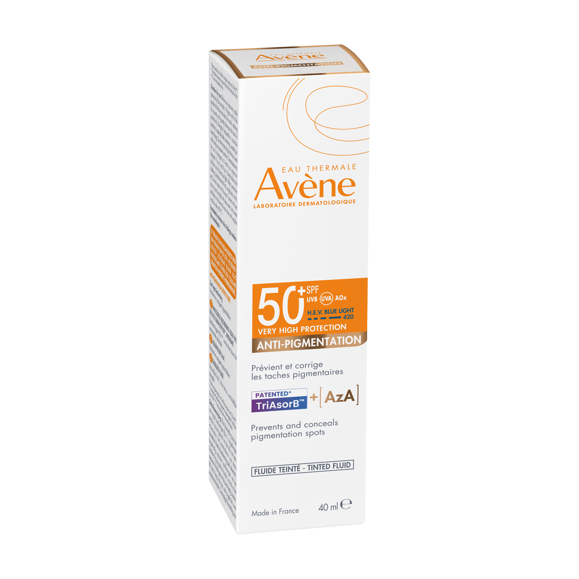 Avène Sun zelo visoka zaščita pred soncem anti-pigmentation obarvani fluid ZF50+, 40 ml
