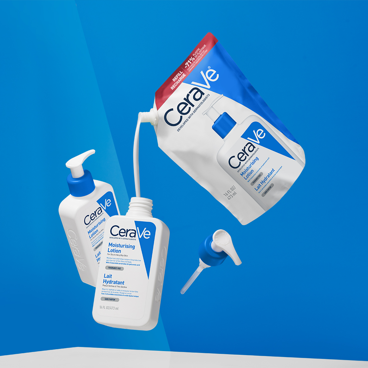 CeraVe Vlažilni losjon za suho do zelo suho kožo – refill, 473 ml