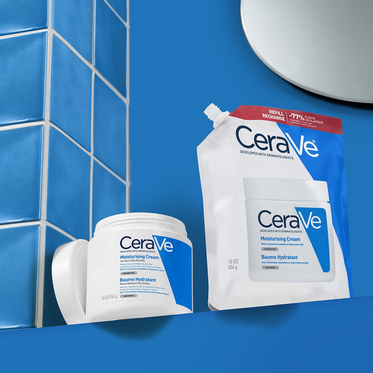 CeraVe Vlažilna krema za suho do zelo suho kožo – refill, 454 g