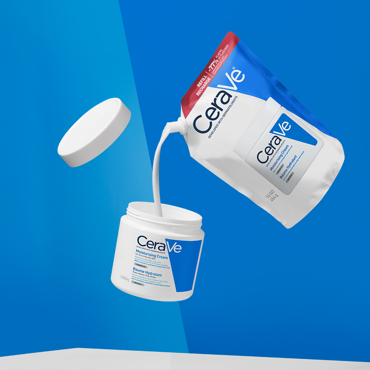 CeraVe Vlažilna krema za suho do zelo suho kožo – refill, 454 g