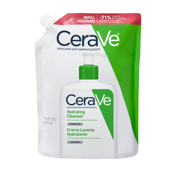 CeraVe Vlažilna čistilna emulzija za normalno do suho kožo – refill, 473 ml