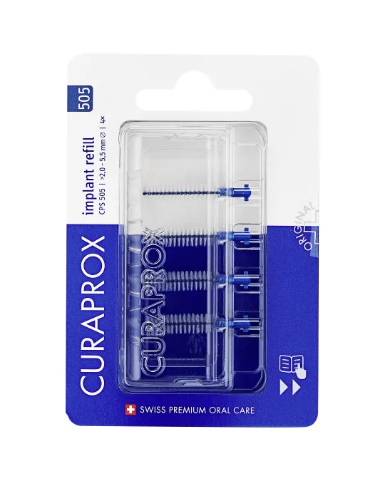 Curaprox CPS 505 implant, refill pakiranje, 4 medzobne ščetke