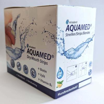 Miradent Aquamed Strips lističi za suha usta z okusom poprova meta – limona, 12 x 24 lističev