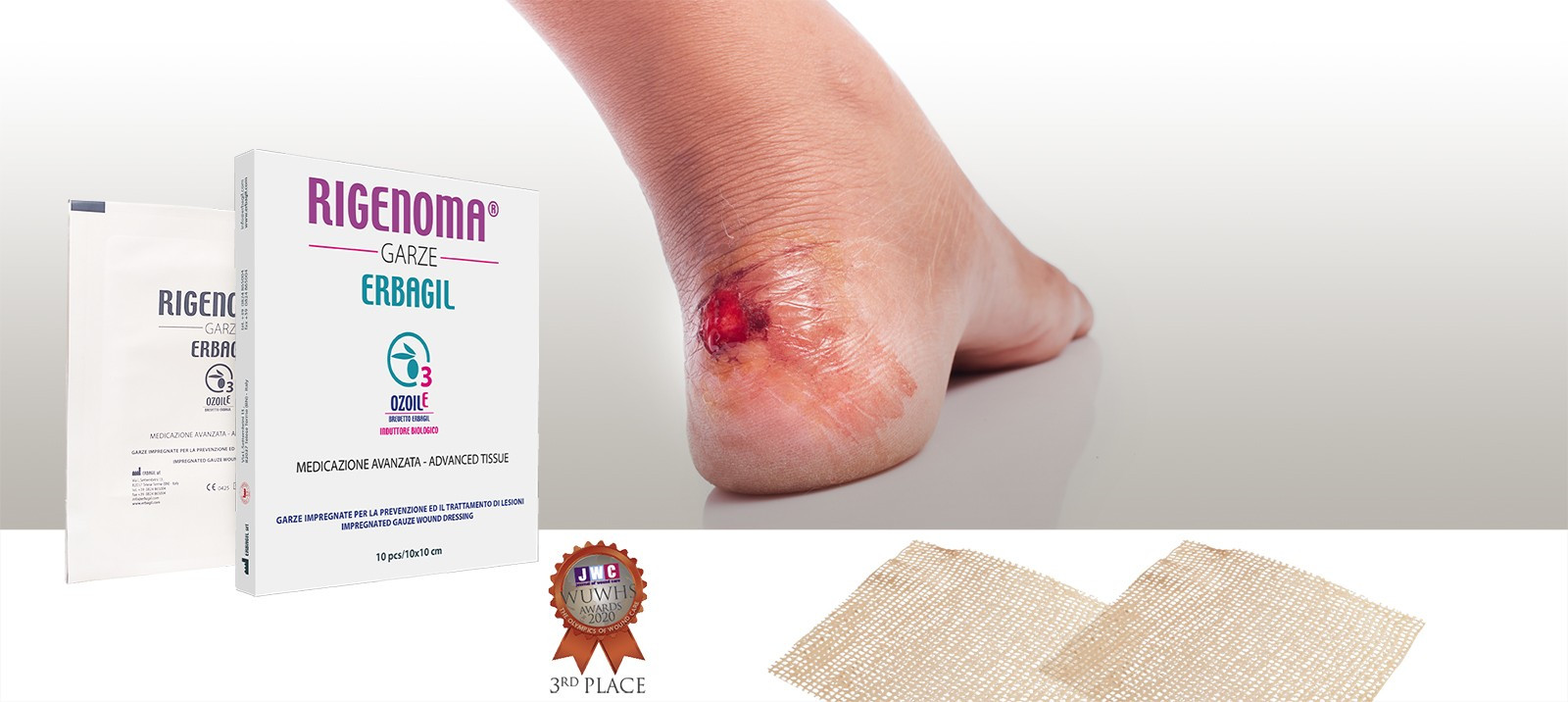 Rigenoma gaza 10 x 10 cm, 10 gaz