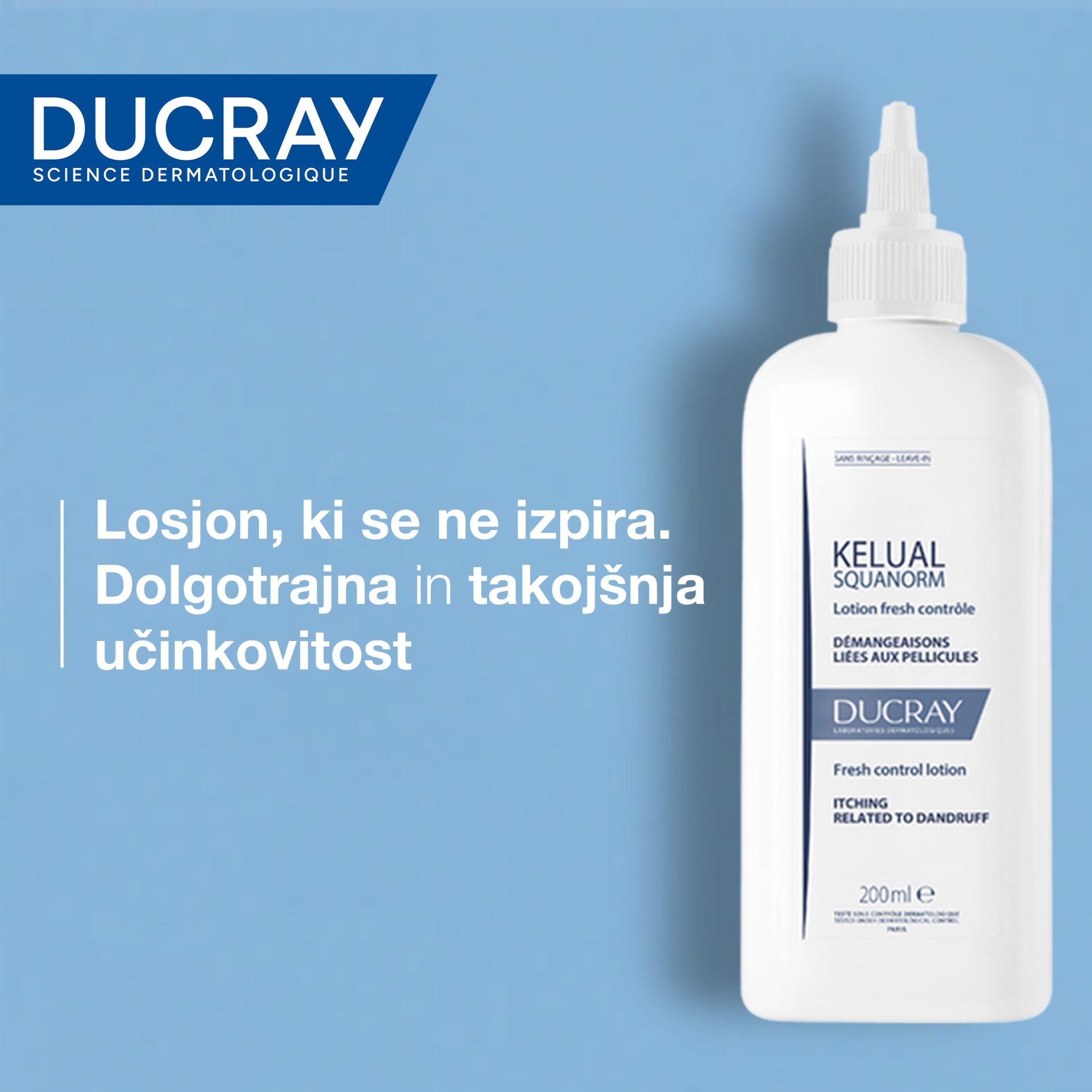 Ducray Kelual Squanorm losjon za kontrolo svežine, 200 ml