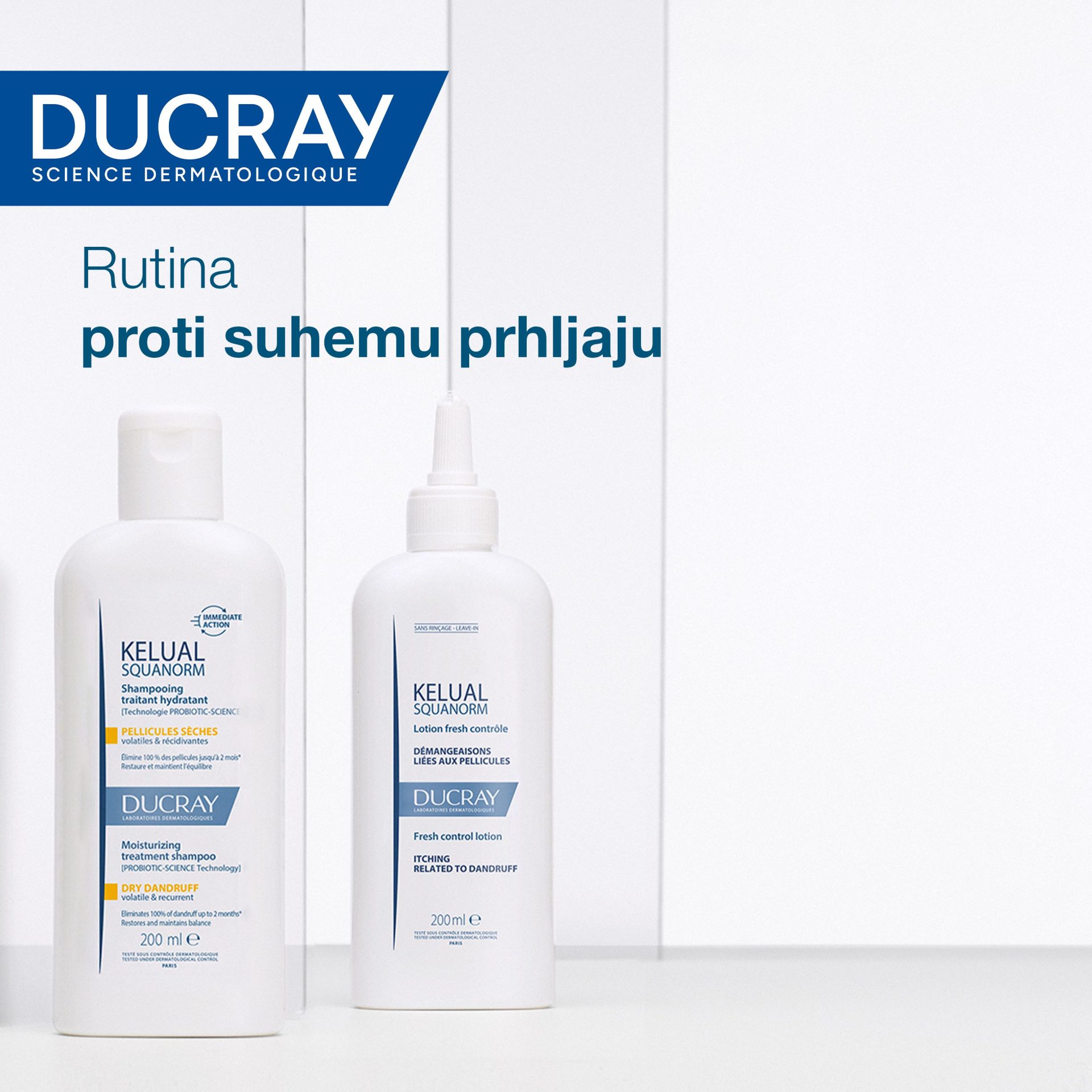 Ducray Kelual Squanorm vlažilni tretma šampon – suhi prhljaj, 200 ml