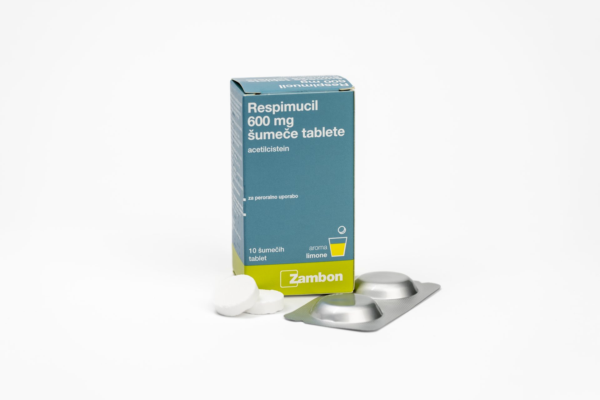 Respimucil 600 mg šumeče tablete, 10 tablet