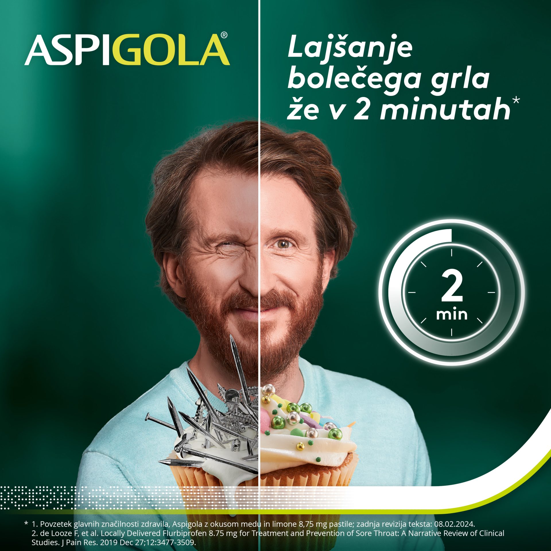 Aspigola 8,75 mg pastile z okusom medu in limone, 16 pastil