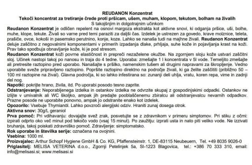 Reudanon tekoči koncentrat proti zunanjim parazitom, 1000 ml